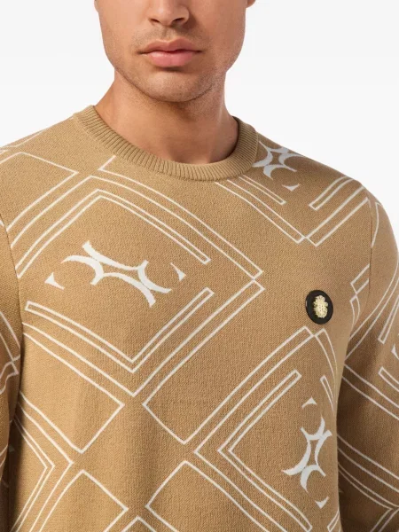 Pulover Billionaire de lână cu imprimeu geometric