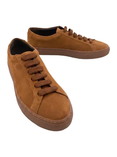 Sneakersy Moorer zamszowe brązowe