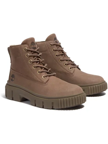 Timberland bocanci din piele intoarsa Greyfield femei maro cu platforma gri