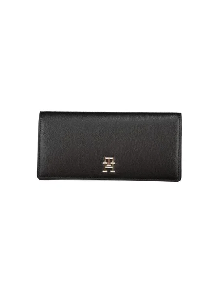 Lniany portfel Tommy Hilfiger czarny