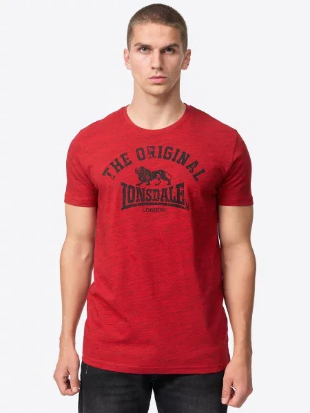 LONSDALE Tričko ORIGINAL červená / červená melírovaná čierna