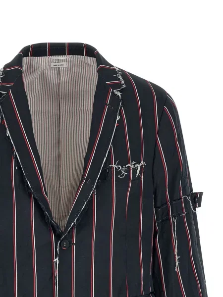 Ριγέ μπλέιζερ Thom Browne με κρόσσια μπλε