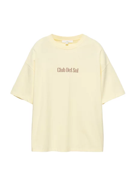 Pull&Bear Tricou supradimensional PACIFIC SIESTA albastru / castaniu / galben deschis / intens roșu