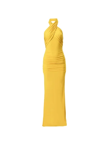 Rochie Carolina Herrera cu gât halter galben