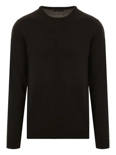 Пуловер Roberto Collina от мерино вълна с кръгло деколте черно