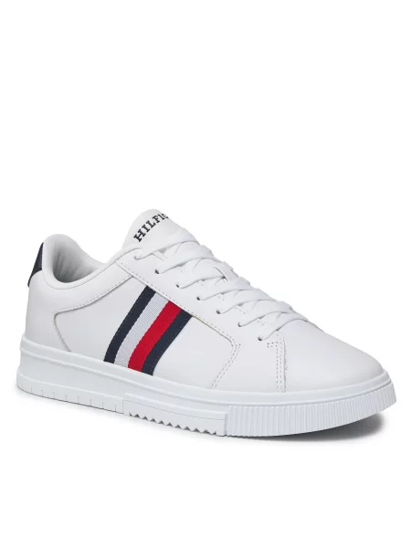 Pruhované tenisky Tommy Hilfiger biela