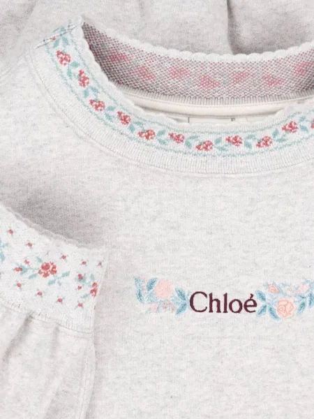 Gėlėtas džemperis Chloé su autografu pilka