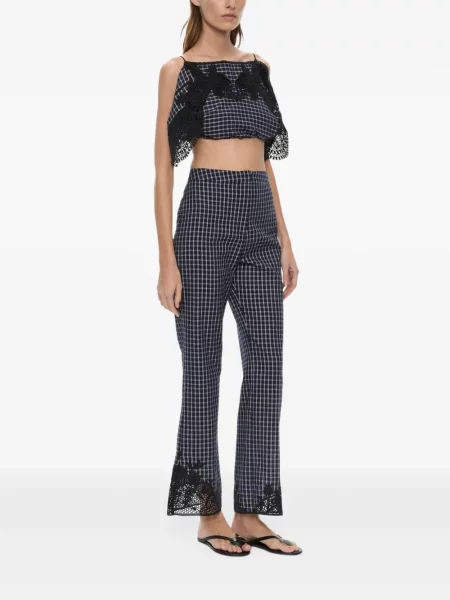 Pantaloni Christopher Esber cu broderie albastru
