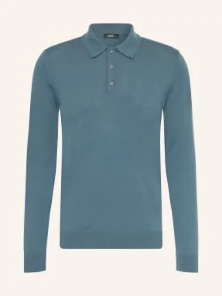 Reiss Pletené Polo Tričko Trafford petrolejová