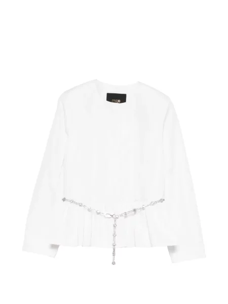 Cu peplum geacă Maje alb