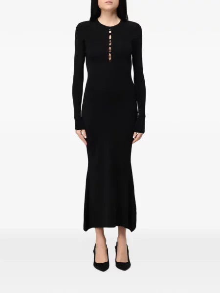Rochie midi Mar De Margaritas tricotate negru