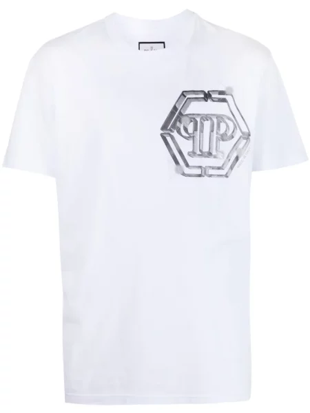 Tricou Philipp Plein cu imagine alb
