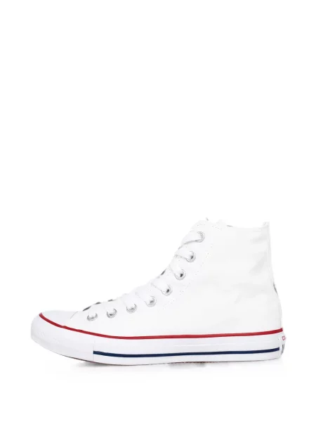 Top Converse cu platformă din canvas cu imagine alb