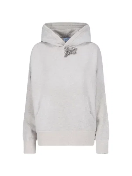 Brosa Prada din fleece gri