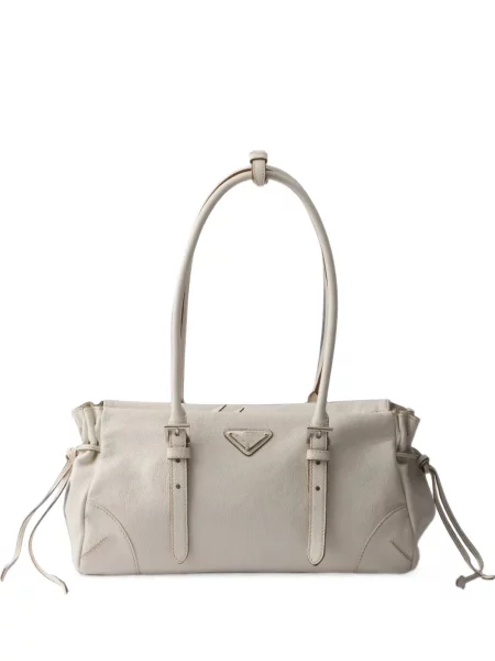 Geantă shopper Prada din piele alb