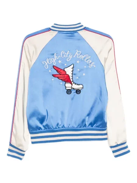 Geacă bomber Superdry cu dungi albastru