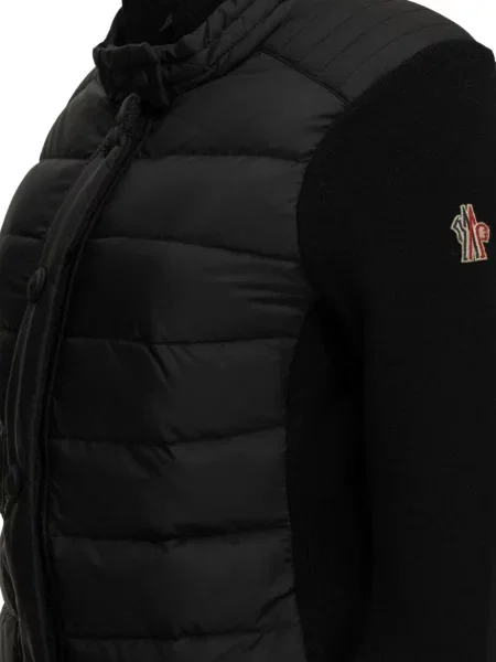Matlasat geacă Moncler Grenoble tricotate negru