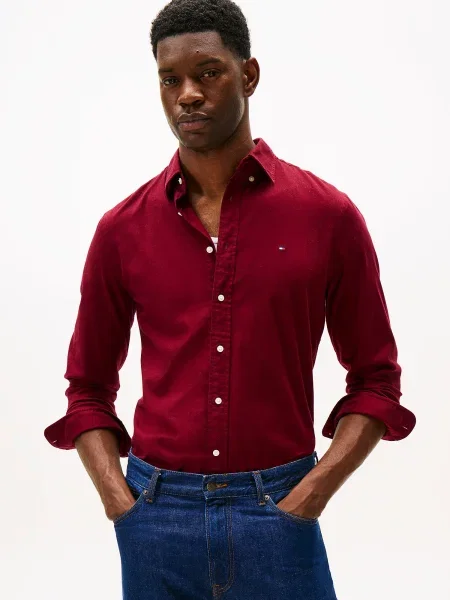 TOMMY HILFIGER Cămașă roşu închis bordo