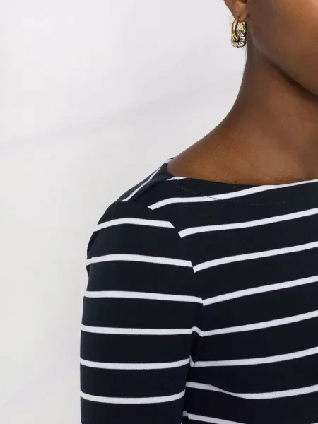 Pruhovaný krátký top Lauren Ralph Lauren modrý