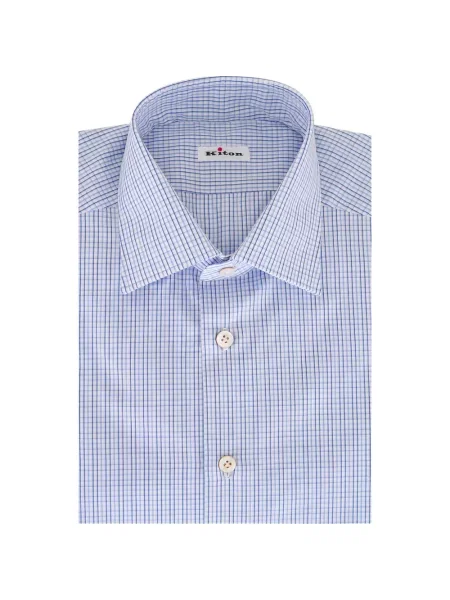 Cămașă Kiton în carouri albastru