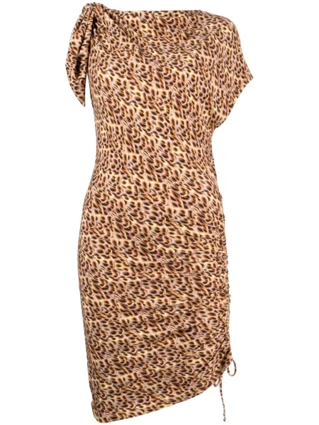 Rochie Marant Etoile cu imagine cu imprimeu abstract de costum maro