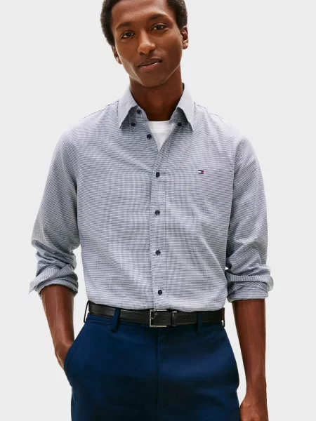 Картата сорочка Tommy Hilfiger блакитна