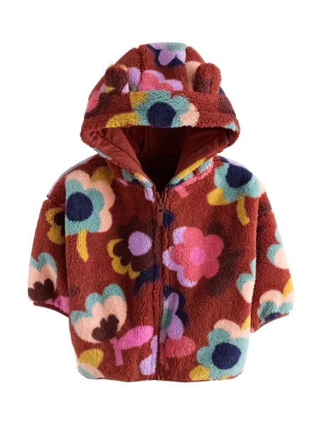 Next Jachetă fleece bleumarin / castaniu / mov lavandă / deschis roz