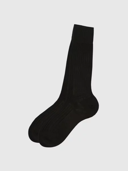 Носки Stefano Ricci в рубчик коричневые