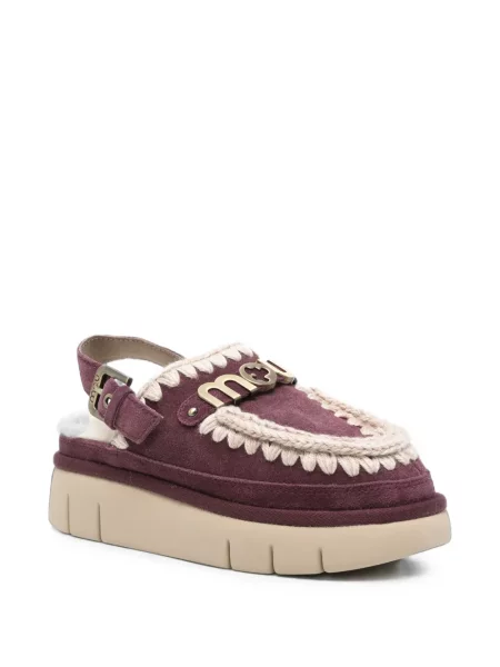 Pantofi cu toc Mou cu cataramă cu bretele violet