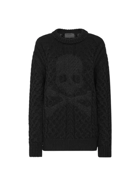 Sweter Philipp Plein wełniany czarny