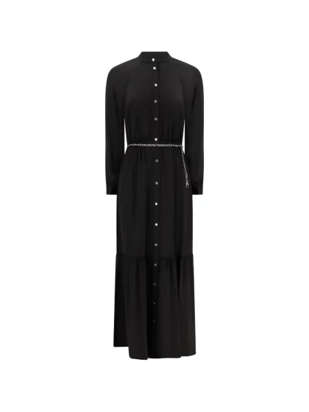 Cu centură rochie tip cămașă Michael Kors din satin negru