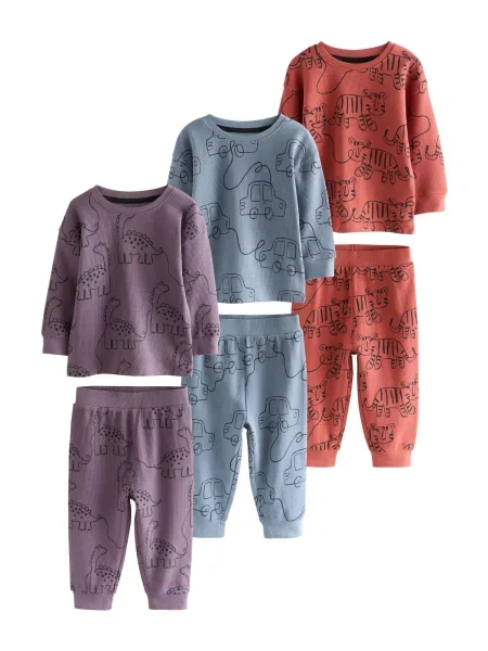 Next Pijamale opal / lila / roșu negru