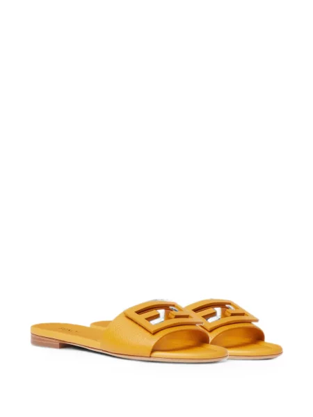 Sandale Fendi din piele galben
