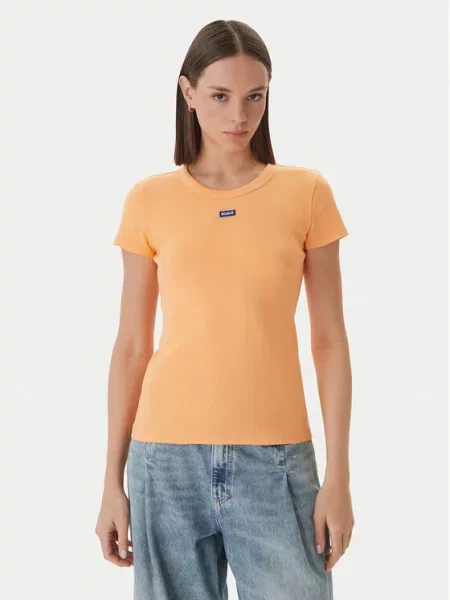 HUGO Majica Easy oranžna