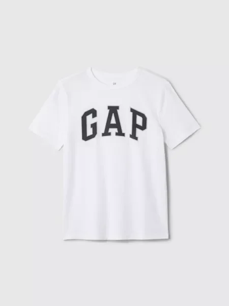 GAP Tricou gri / negru / lână alb