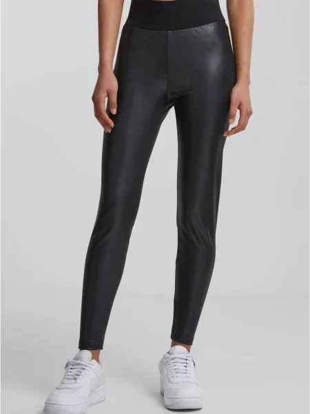Клинове Urban Classics Ladies Faux Leather High Waist Leggings Black S черно