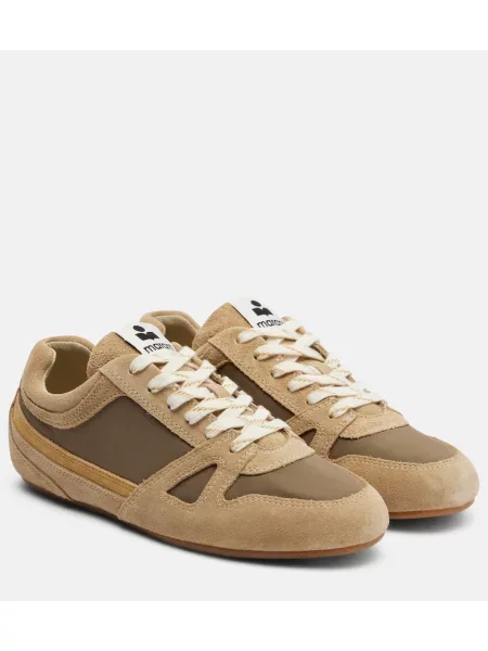 Sneakerși Isabel Marant din piele de căprioară bej