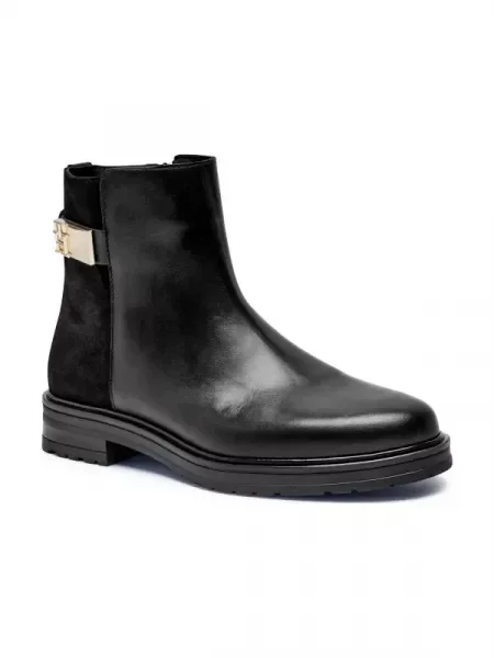 Tommy Hilfiger De piele botine negru