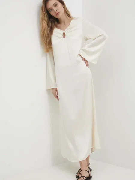 Answear Lab rochie maxi drept bej