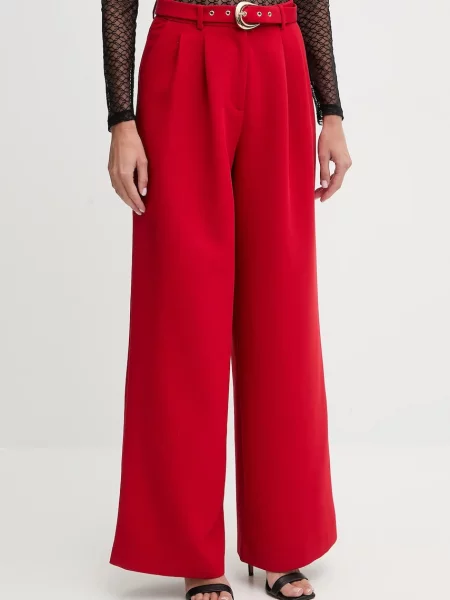 Панталон Morgan с широка каройка с висока талия PRED.F червено