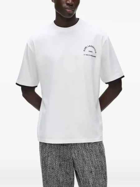 Gulerat tricou Karl Lagerfeld alb