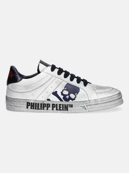 Usnjene superge Philipp Plein Lo-Top Retrokickz TM bela