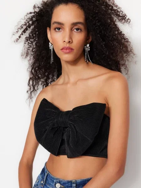 Decupat sutien Trendyol tricotate negru