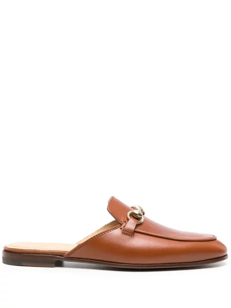 Papuci tip mules Scarosso din piele maro