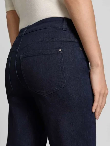 Jeansy w kroju bootcut z elastycznej mieszanki bawełny Christian Berg Woman granatowe