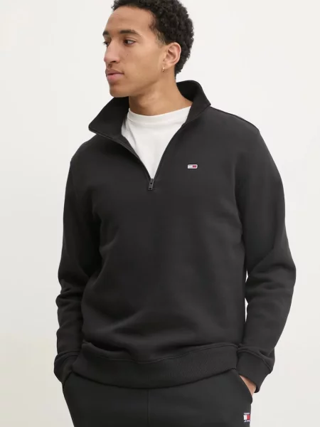 Dukserica Tommy Jeans za muškarce bez uzorka crna