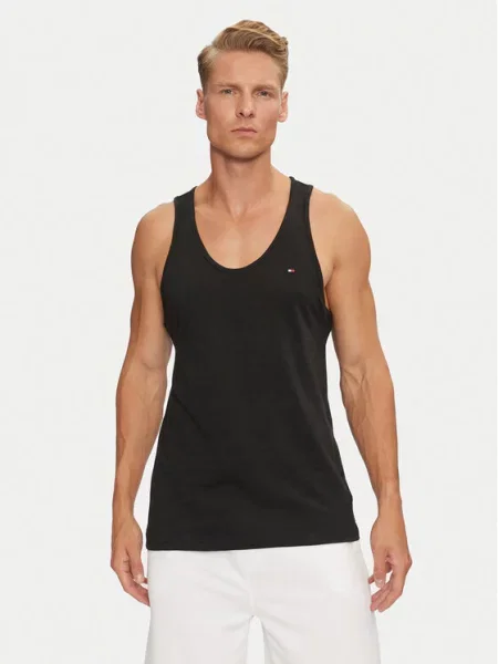Μπλούζα Tommy Hilfiger φανελένια μαύρο