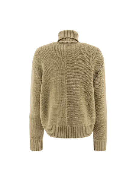 Dzianinowy sweter Burberry z nadrukiem beżowy