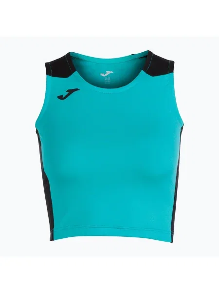 Tricou de alergare pentru femei Joma Record II Top turcoaz/negru negru
