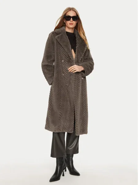 Palton de blană Marciano Guess maro